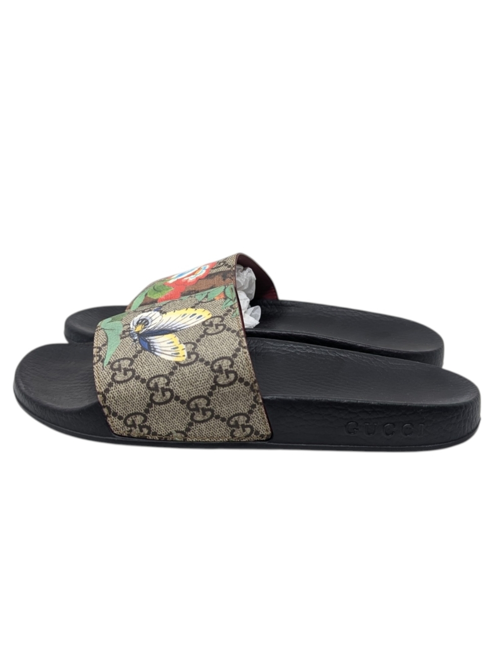 Gucci Tian Slides GG Supreme RARE Butterfly Floral Slide Sandals Size EU 39 - Picture 3 of 11